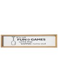Urban Trends Collection Wood Rectangle Wall Decor with Writing Fun  Games Painted White 17128